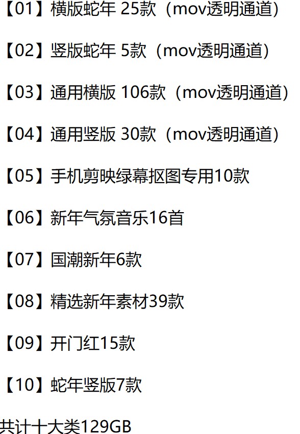 【视频】2025蛇年拜年横竖版边框视频素材（带通道）